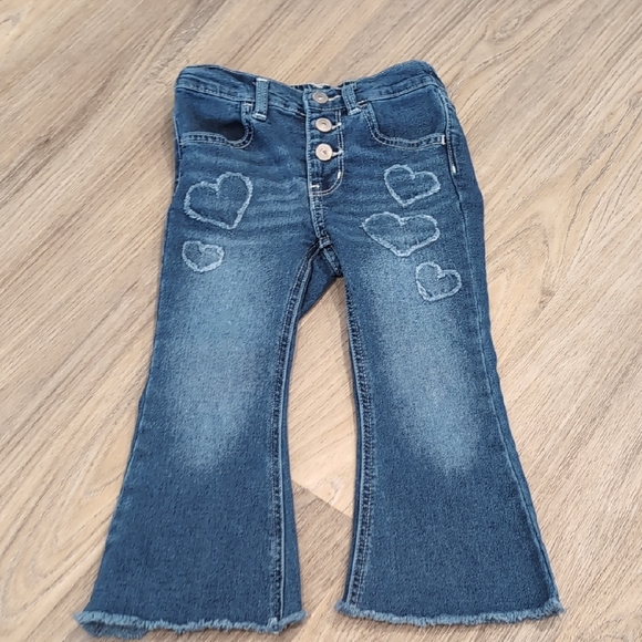 wonder nation Other - Wonder Nation Denim Heart Flare Jeans with Button Detail Size 3t